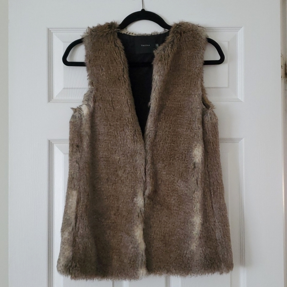 Artizia Talula Brown Faux Fur Park Slope Vest XXS